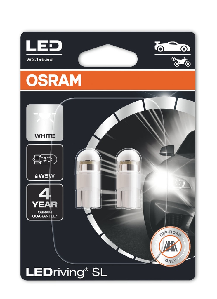 Bombillo W5W Osram Led 12V 6.000K 4 años de garantía