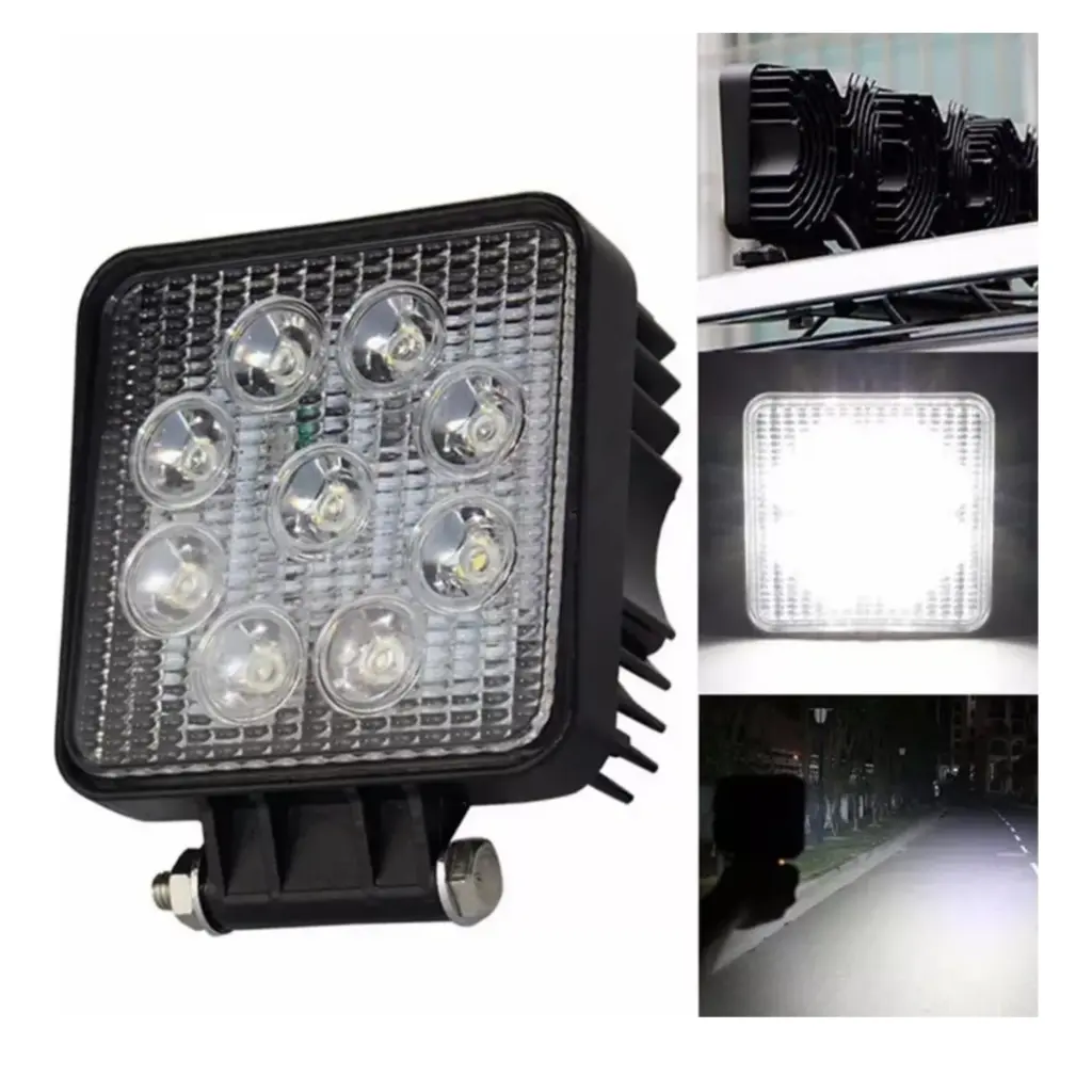 Lampara De Trabajo Cuadrada 9 Leds 27W 12/24V Spot