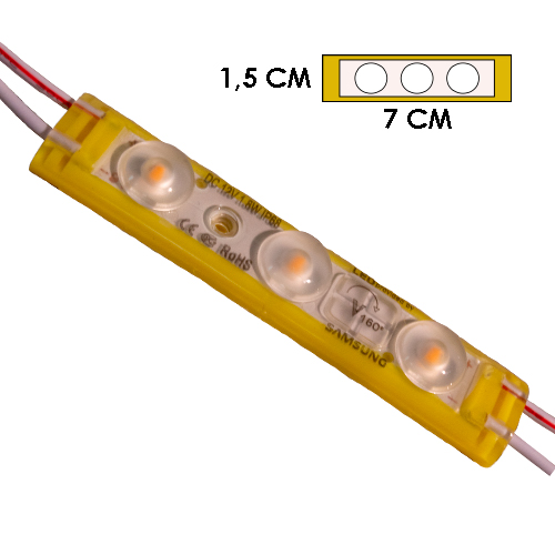 MODULO 3LED DIFUSOR AMARILLO 12V IP-67