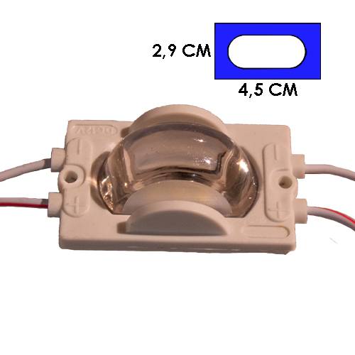 MODULO 3LED CON LENTE AZUL 12V IP67