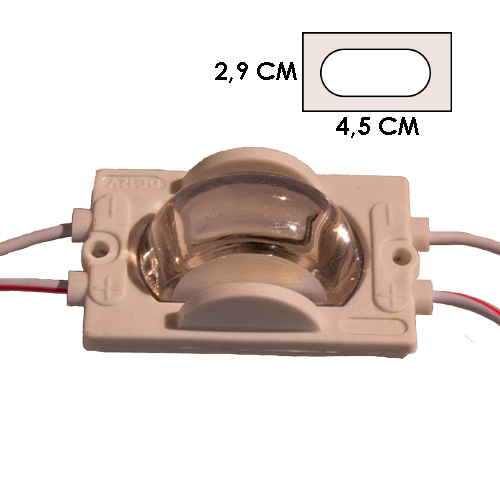 MODULO 3LED CON LENTE HIELO 12V IP67