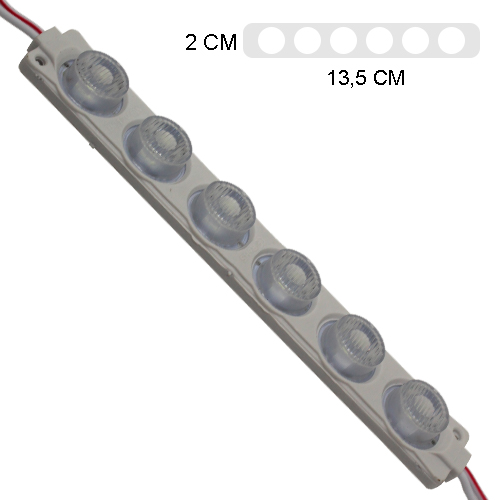 MODULO 6LED (1X6) CON DIFUSOR 3D BLANCO 6500k 12V IP-67