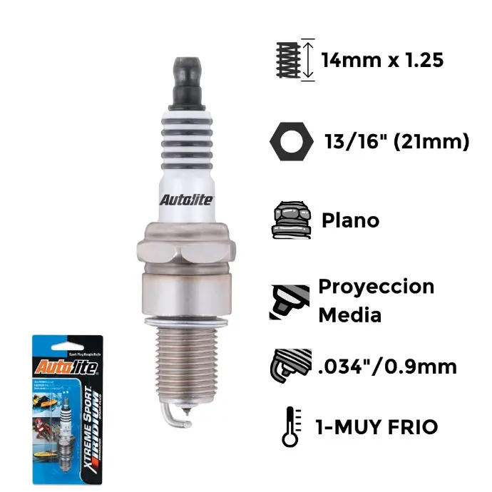 Bujías Autolite Iridium X4 - NGK BPR7ES CHAMP RN6YC DENSO W24EPR-U - IW24